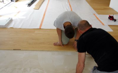 Pose de parquet grand format